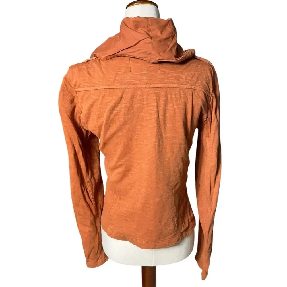 Anthropologie Saturday Sunday TAVI Rusty Orange Asymmetric Cotton Moto Jacket XS